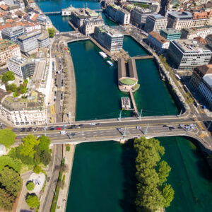 Aerial,View,Of,Geneva,City,In,Switzerland