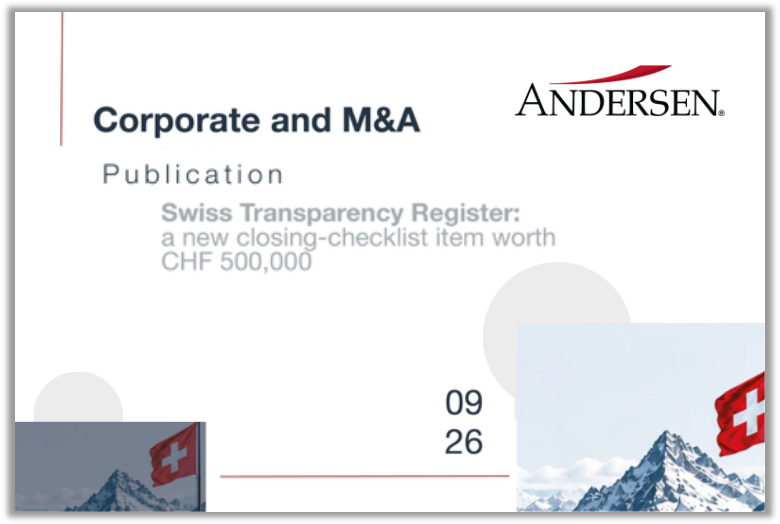 Swiss Transparency Register: a new closing-checklist item worth CHF 500,000